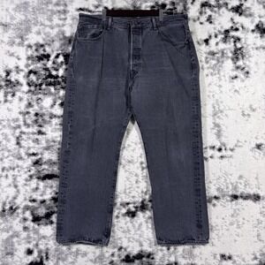 Levis 501 Jeans Mens Size 40x27 Black Button Fly Y2K Skater Grunge Punk Casual